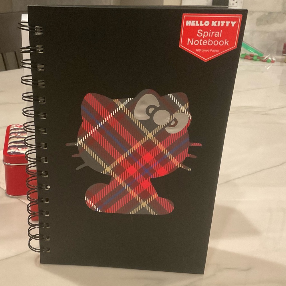 Hello Kitty Plaid Spiral Notebook NWT